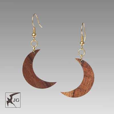 Hilo Koa Wood Earrings - Hawaii Bookmark