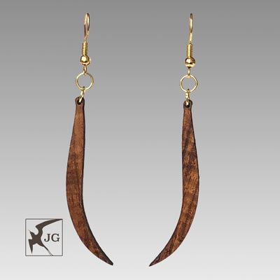 Beautiful Koa Leaf Earrings - Hawaii Bookmark