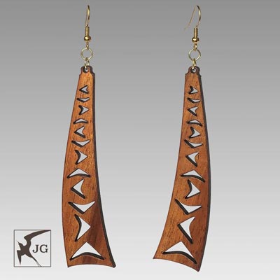 Manu Makani Koa Wood Earrings - Hawaii Bookmark