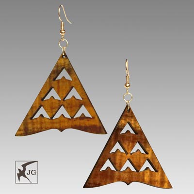 Manu Mauna Koa Earrings - Hawaii Bookmark