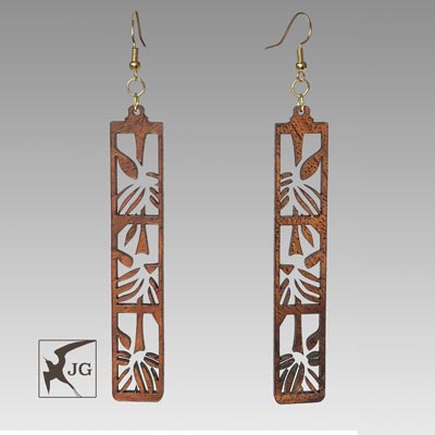 Ohe Koa Wood Earrings - Hawaii Bookmark