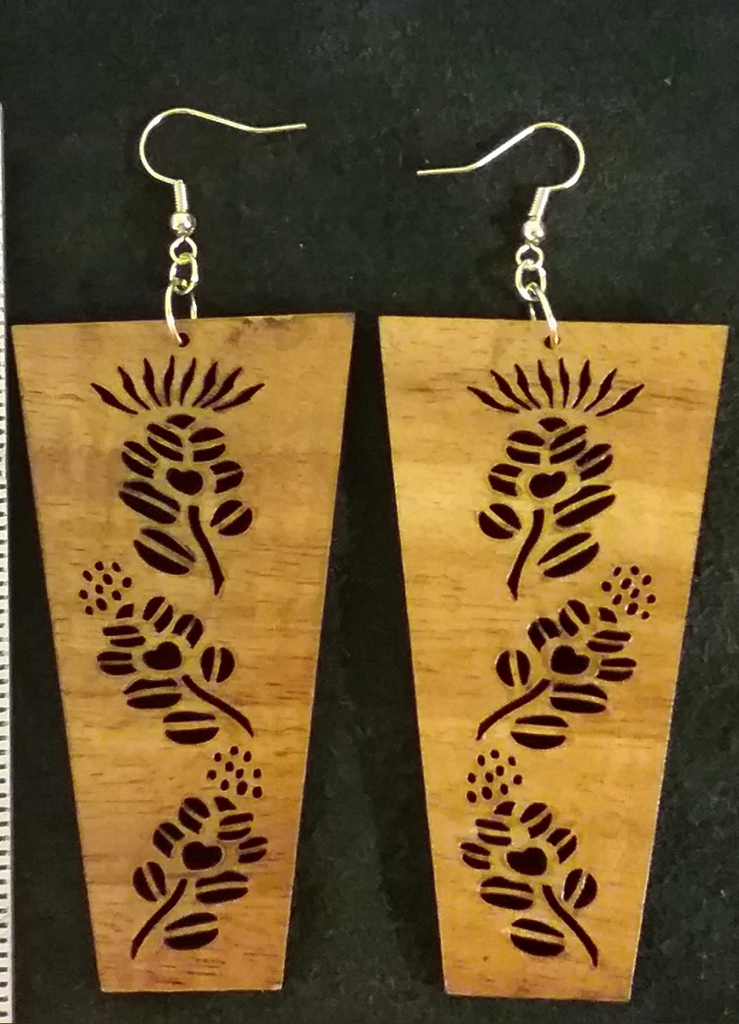 Lehua Koa Earrings - Hawaii Bookmark