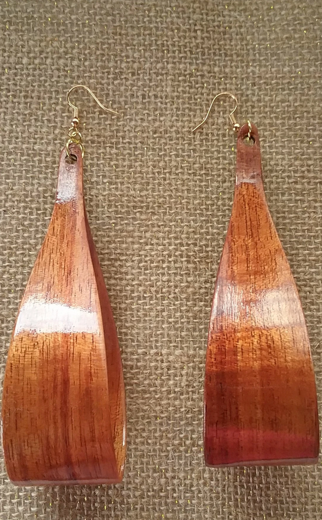 Lipine Nui Koa Earrings - Hawaii Bookmark