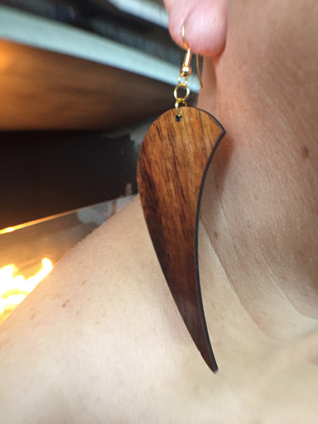 Anela Koa Earrings - Hawaii Bookmark