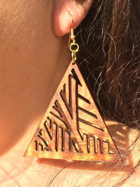 Hala Koa Wood Earrings - Hawaii Bookmark