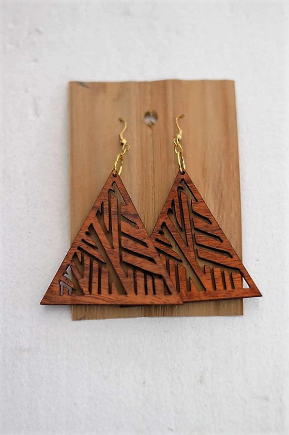 Hala Koa Wood Earrings - Hawaii Bookmark