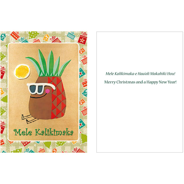 Island Style Greeting Cards Mr. Pineapple Head Goes On Holiday