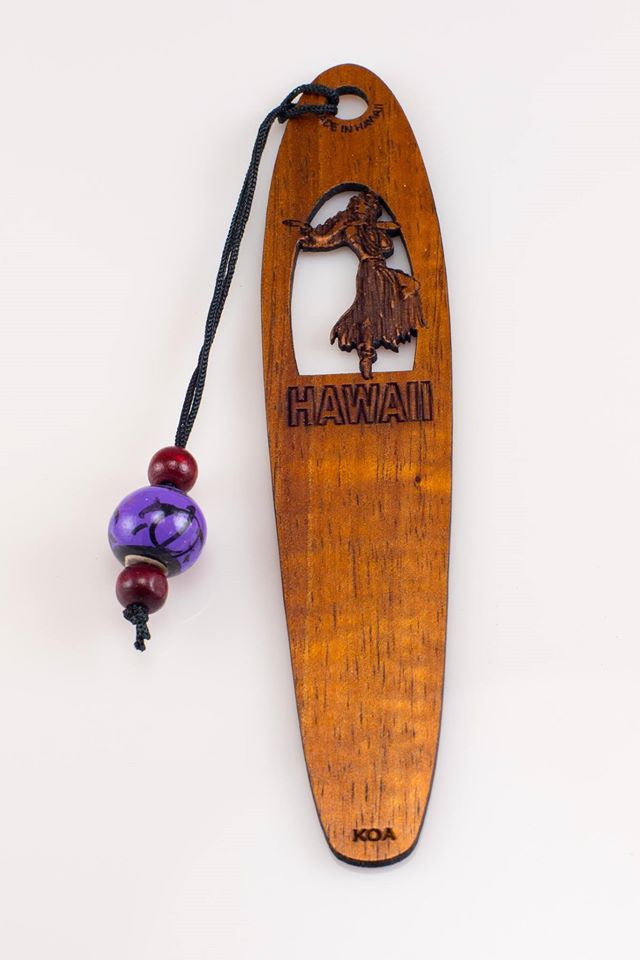 Hula Girl Dancing Koa Bookmark - Hawaii Bookmark