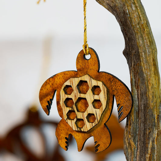 Festive Honu Shell Ornament - Hawaii Bookmark