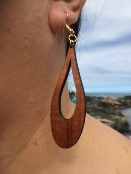 Peleʻs Tears Li'i Koa Earrings - Hawaii Bookmark