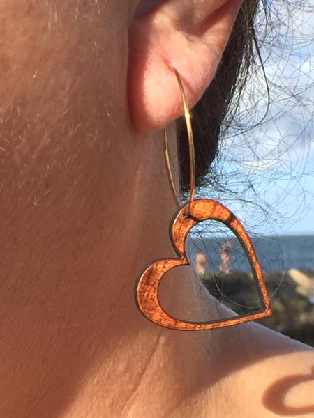 Pu'uwai Hamama Koa Earrings - Hawaii Bookmark