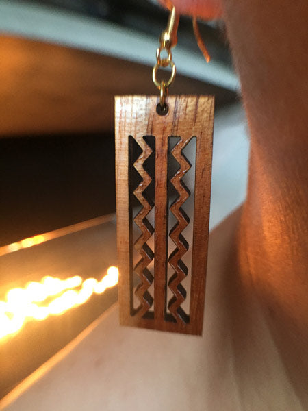 Wailuku Li'i Koa Earrings - Hawaii Bookmark